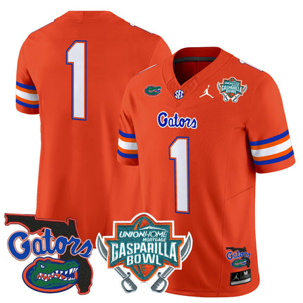 Men's Florida Gators 2025 Gasparilla Bowl Patch Vapor Limited Jersey - All Stitched