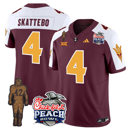 Men's Sun Devils Pat Tillman & Peach Bowl Patch Vapor Limited Jersey - All Stitched
