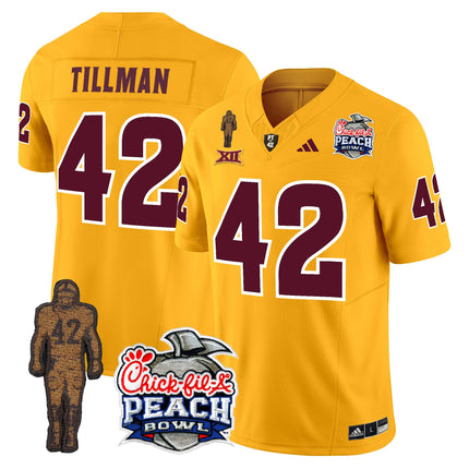Men's Sun Devils Pat Tillman & Peach Bowl Patch Vapor Limited Jersey - All Stitched