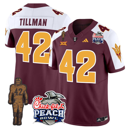 Men's Sun Devils Pat Tillman & Peach Bowl Patch Vapor Limited Jersey - All Stitched