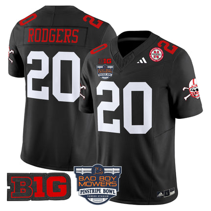 Men's Nebraska Cornhuskers 2025 Pinstripe Bowl Patch Vapor Limited Jersey - All Stitched