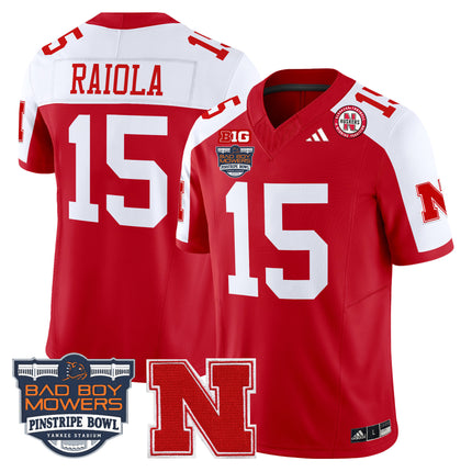 Men's Nebraska Cornhuskers 2025 Pinstripe Bowl Patch Vapor Limited Jersey - All Stitched