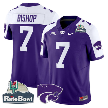 Men's Kansas State Wildcats 2025 Rate Bowl Patch Vapor Limited Jersey - All Stitched