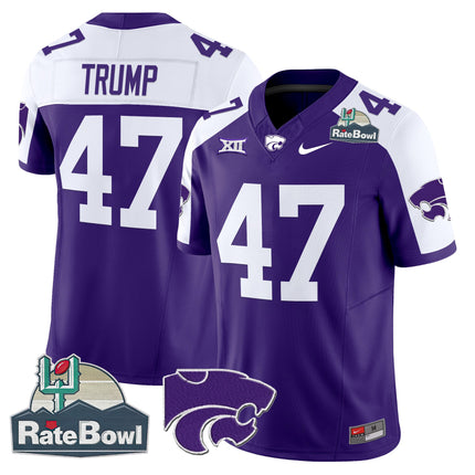 Men's Kansas State Wildcats 2025 Rate Bowl Patch Vapor Limited Jersey - All Stitched