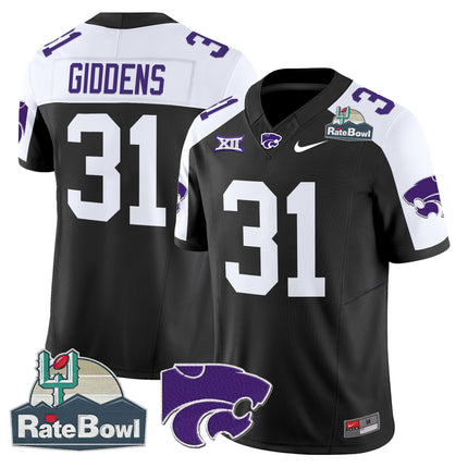 Men's Kansas State Wildcats 2025 Rate Bowl Patch Vapor Limited Jersey - All Stitched