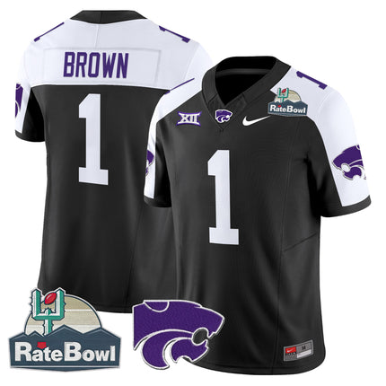 Men's Kansas State Wildcats 2025 Rate Bowl Patch Vapor Limited Jersey - All Stitched