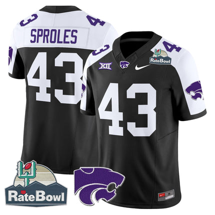 Men's Kansas State Wildcats 2025 Rate Bowl Patch Vapor Limited Jersey - All Stitched