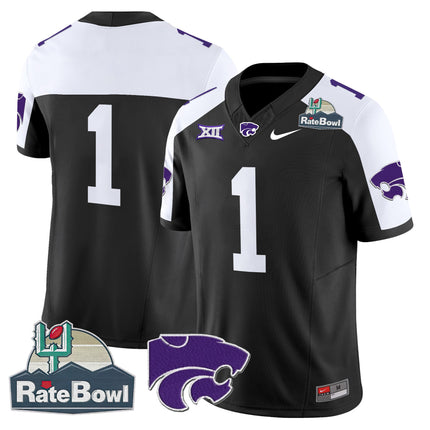 Men's Kansas State Wildcats 2025 Rate Bowl Patch Vapor Limited Jersey - All Stitched