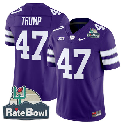 Men's Kansas State Wildcats 2025 Rate Bowl Patch Vapor Limited Jersey - All Stitched