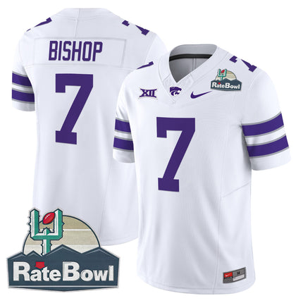 Men's Kansas State Wildcats 2025 Rate Bowl Patch Vapor Limited Jersey - All Stitched