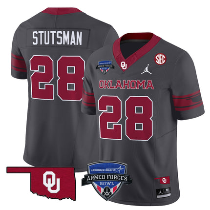 Men's Oklahoma Sooners 2025 Armed Forces Bowl Patch Vapor Limited Jersey - All Stitched