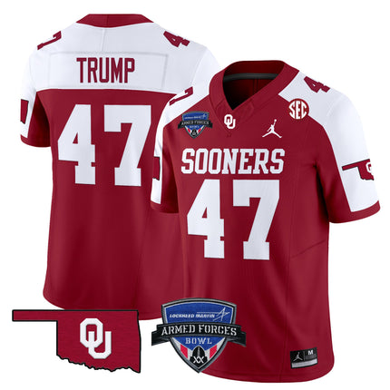 Men's Oklahoma Sooners 2025 Armed Forces Bowl Patch Vapor Limited Jersey - All Stitched