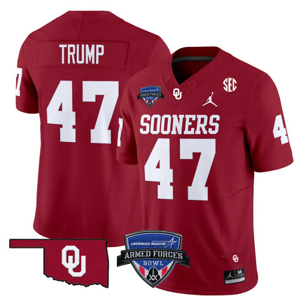 Men's Oklahoma Sooners 2025 Armed Forces Bowl Patch Vapor Limited Jersey - All Stitched