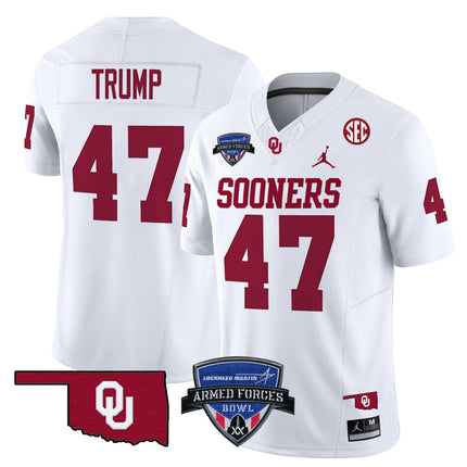 Men's Oklahoma Sooners 2025 Armed Forces Bowl Patch Vapor Limited Jersey - All Stitched