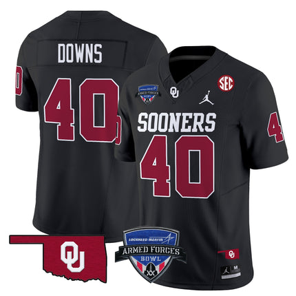 Men's Oklahoma Sooners 2025 Armed Forces Bowl Patch Vapor Limited Jersey - All Stitched
