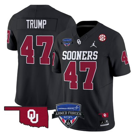 Men's Oklahoma Sooners 2025 Armed Forces Bowl Patch Vapor Limited Jersey - All Stitched