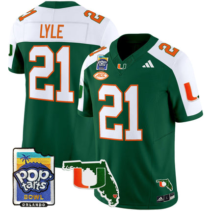 Men's Miami Hurricanes 2025 PopTarts Bowl Patch Vapor Limited Jersey - All Stitched