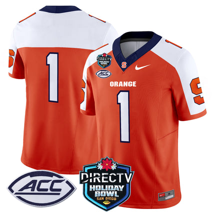 Men's Syracuse Orange 2025 Holiday Bowl Patch Vapor Limited Jersey - All Stitched