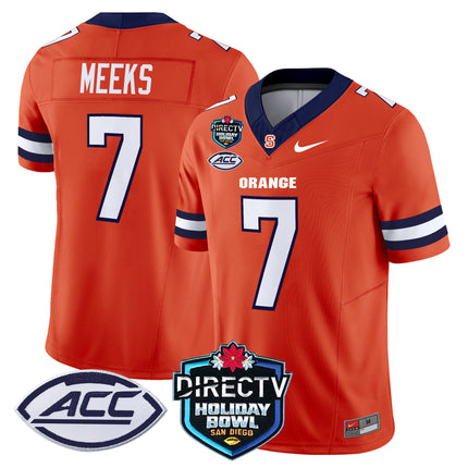 Men's Syracuse Orange 2025 Holiday Bowl Patch Vapor Limited Jersey - All Stitched