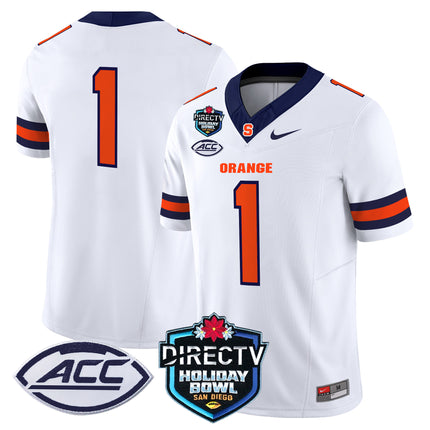 Men's Syracuse Orange 2025 Holiday Bowl Patch Vapor Limited Jersey - All Stitched