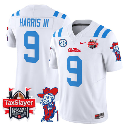 Men's Ole Miss Rebels 2025 Gator Bowl Patch Vapor Limited Jersey - All Stitched