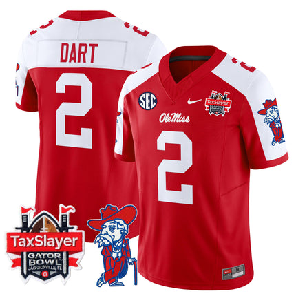 Men's Ole Miss Rebels 2025 Gator Bowl Patch Vapor Limited Jersey - All Stitched