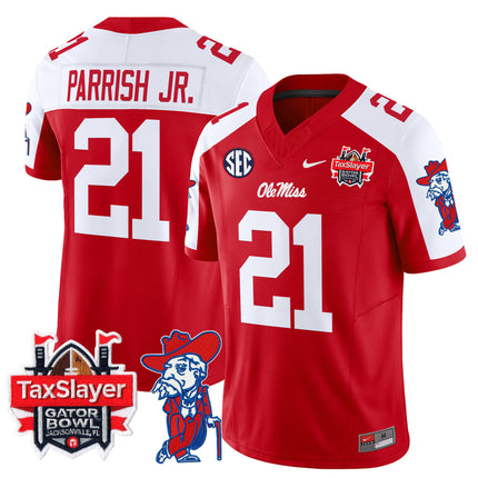 Men's Ole Miss Rebels 2025 Gator Bowl Patch Vapor Limited Jersey - All Stitched