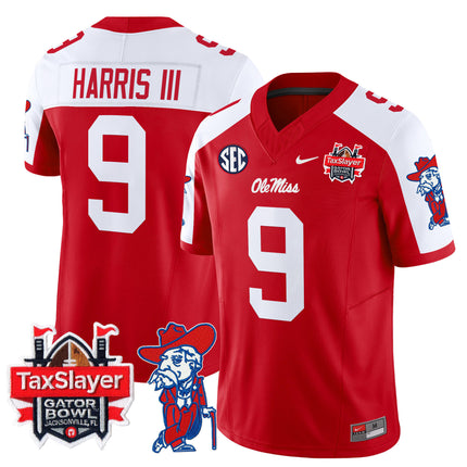 Men's Ole Miss Rebels 2025 Gator Bowl Patch Vapor Limited Jersey - All Stitched