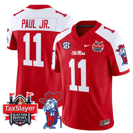 Men's Ole Miss Rebels 2025 Gator Bowl Patch Vapor Limited Jersey - All Stitched