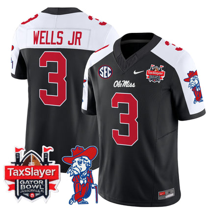 Men's Ole Miss Rebels 2025 Gator Bowl Patch Vapor Limited Jersey - All Stitched
