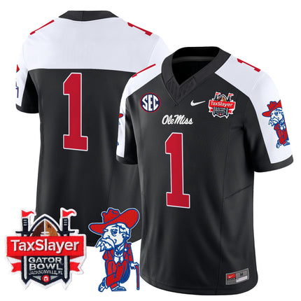 Men's Ole Miss Rebels 2025 Gator Bowl Patch Vapor Limited Jersey - All Stitched