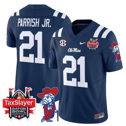 Men's Ole Miss Rebels 2025 Gator Bowl Patch Vapor Limited Jersey - All Stitched