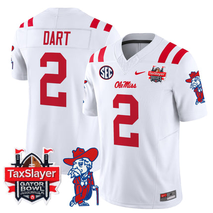 Men's Ole Miss Rebels 2025 Gator Bowl Patch Vapor Limited Jersey - All Stitched