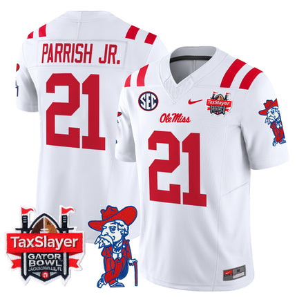 Men's Ole Miss Rebels 2025 Gator Bowl Patch Vapor Limited Jersey - All Stitched