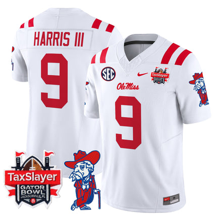 Men's Ole Miss Rebels 2025 Gator Bowl Patch Vapor Limited Jersey - All Stitched
