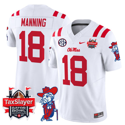 Men's Ole Miss Rebels 2025 Gator Bowl Patch Vapor Limited Jersey - All Stitched