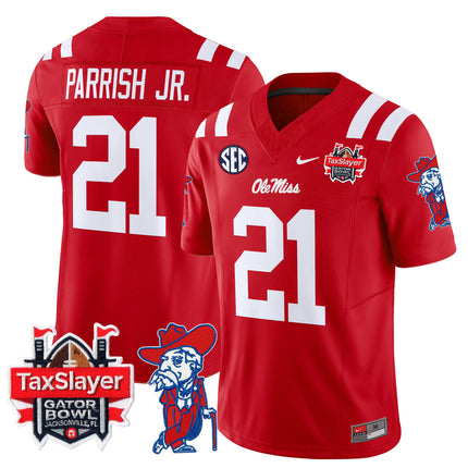 Men's Ole Miss Rebels 2025 Gator Bowl Patch Vapor Limited Jersey - All Stitched