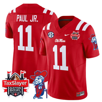 Men's Ole Miss Rebels 2025 Gator Bowl Patch Vapor Limited Jersey - All Stitched