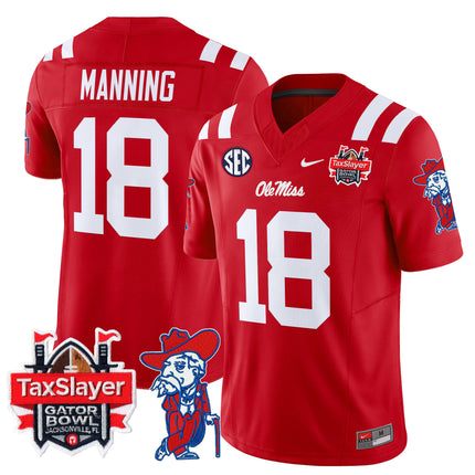 Men's Ole Miss Rebels 2025 Gator Bowl Patch Vapor Limited Jersey - All Stitched