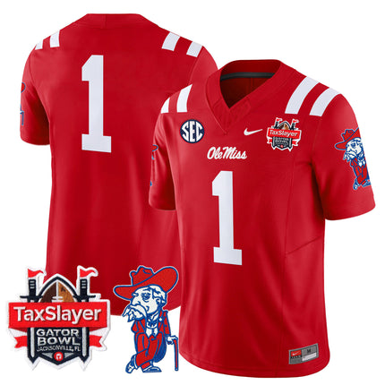 Men's Ole Miss Rebels 2025 Gator Bowl Patch Vapor Limited Jersey - All Stitched