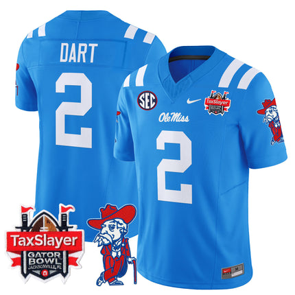 Men's Ole Miss Rebels 2025 Gator Bowl Patch Vapor Limited Jersey - All Stitched