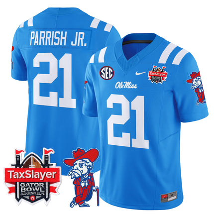 Men's Ole Miss Rebels 2025 Gator Bowl Patch Vapor Limited Jersey - All Stitched