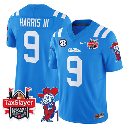 Men's Ole Miss Rebels 2025 Gator Bowl Patch Vapor Limited Jersey - All Stitched