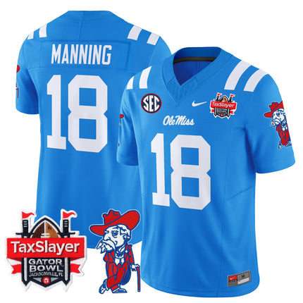 Men's Ole Miss Rebels 2025 Gator Bowl Patch Vapor Limited Jersey - All Stitched