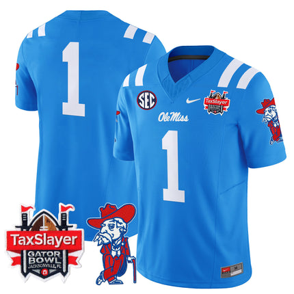 Men's Ole Miss Rebels 2025 Gator Bowl Patch Vapor Limited Jersey - All Stitched