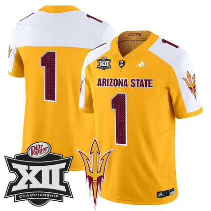 Men's Sun Devils 2024 Big 12 Championship Patch Vapor Limited Jersey V2 - All Stitched