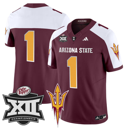 Men's Sun Devils 2024 Big 12 Championship Patch Vapor Limited Jersey V2 - All Stitched