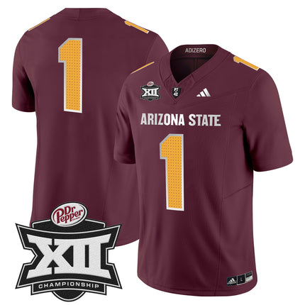 Men's Sun Devils 2024 Big 12 Championship Patch Vapor Limited Jersey V2 - All Stitched