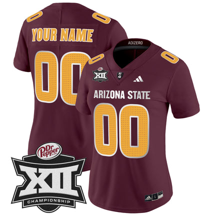 Sun Devils 2024 Big 12 Championship Patch Vapor Limited Custom Jersey V2 - All Stitched
