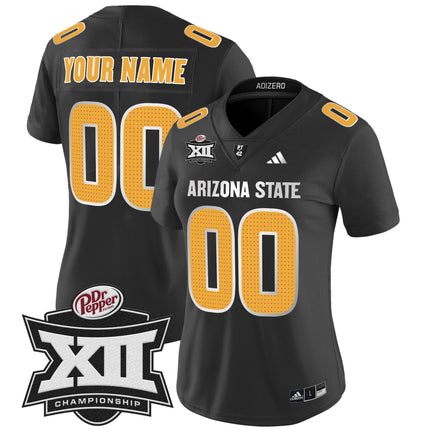 Sun Devils 2024 Big 12 Championship Patch Vapor Limited Custom Jersey V2 - All Stitched
